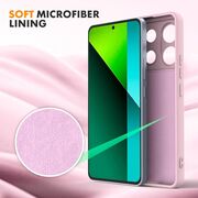 Husa pentru Xiaomi Redmi Note 13 Pro 5G Liquid Silicone, subțire, captusita cu microfibra, anti amprentă, protectie cameră foto, roz