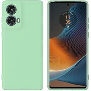 Husa pentru Motorola Moto G85 Liquid Silicone, subțire, captusita cu microfibra, anti amprentă, protectie cameră foto, verde deschis