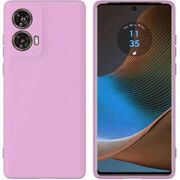 Husa pentru Motorola Moto G85 Liquid Silicone, subțire, captusita cu microfibra, anti amprentă, protectie cameră foto, mov