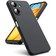 Husa pentru Xiaomi Redmi 13C 4G Liquid Silicone, subțire, captusita cu microfibra, anti amprentă, protectie cameră foto, negru