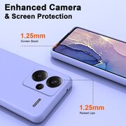 Husa pentru Xiaomi Redmi Note 13 Pro+ Liquid Silicone, subțire, captusita cu microfibra, anti amprentă, protectie cameră foto, mov