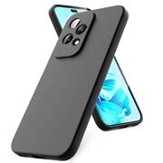 Husa pentru Honor 200 Lite Liquid Silicone, subțire, captusita cu microfibra, anti amprentă, protectie cameră foto, negru