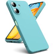 Husa pentru Xiaomi Redmi 13C 4G Liquid Silicone, subțire, captusita cu microfibra, anti amprentă, protectie cameră foto, turcoaz