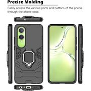 Husa pentru OnePlus Nord CE4 Lite cu inel Armor Kickstand Tough Rugged Cover, negru