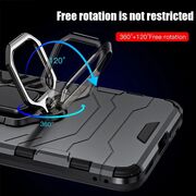 Husa pentru Poco F6 Pro cu inel Armor Kickstand Tough Rugged Cover, negru