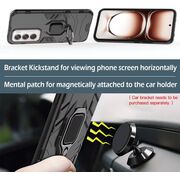 Husa pentru Oppo Reno 12 Pro cu inel Armor Kickstand Tough Rugged Cover, negru