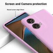 Husa pentru Motorola Moto G85 Liquid Silicone, subțire, captusita cu microfibra, anti amprentă, protectie cameră foto, mov