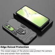 Husa pentru OnePlus Nord CE4 Lite cu inel Armor Kickstand Tough Rugged Cover, negru