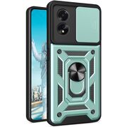Husa pentru Oppo A60 Ring Armor Kickstand Tough Rugged Cover cu protectie camera, verde
