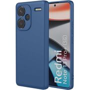 Husa pentru Xiaomi Redmi Note 13 Pro+ Liquid Silicone, subțire, captusita cu microfibra, anti amprentă, protectie cameră foto, albastru