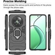 Husa pentru Realme 12 / 12x cu inel Armor Kickstand Tough Rugged Cover, negru