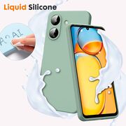 Husa pentru Xiaomi Redmi 13C 4G Liquid Silicone, subțire, captusita cu microfibra, anti amprentă, protectie cameră foto, verde