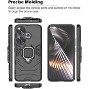 Husa pentru Poco F6 cu inel Armor Kickstand Tough Rugged Cover, negru