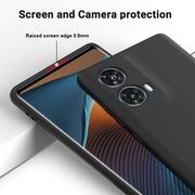 Husa pentru Motorola Moto G85 Liquid Silicone, subțire, captusita cu microfibra, anti amprentă, protectie cameră foto, albastru