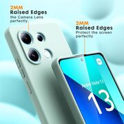 Husa pentru Xiaomi Redmi Note 13 5G Liquid Silicone, subțire, captusita cu microfibra, anti amprentă, protectie cameră foto, verde deschis