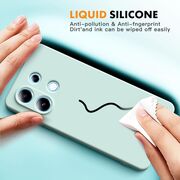 Husa pentru Xiaomi Redmi Note 13 5G Liquid Silicone, subțire, captusita cu microfibra, anti amprentă, protectie cameră foto, verde deschis