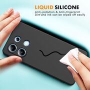 Husa pentru Xiaomi Redmi Note 13 5G Liquid Silicone, subțire, captusita cu microfibra, anti amprentă, protectie cameră foto, negru