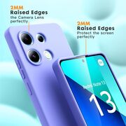 Husa pentru Xiaomi Redmi Note 13 5G Liquid Silicone, subțire, captusita cu microfibra, anti amprentă, protectie cameră foto, mov