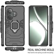 Husa pentru Realme GT 6 / GT 6T cu inel Armor Kickstand Tough Rugged Cover, negru