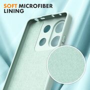 Husa pentru Xiaomi Redmi Note 13 5G Liquid Silicone, subțire, captusita cu microfibra, anti amprentă, protectie cameră foto, verde deschis