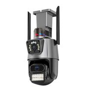 Camera de supraveghere dubla IP Wi-Fi IP66 Waterproof, AI Tracking, Light Alarm, Color Night, 2-Way Talk, 24/7 Record, Rotativa Pan/Tilt, 6MP, Zoom 4X, Ultra-Wide, Picture in Picture, rezolutie 4K, Conectare Telefone Wireless, 2 Antene,exterior/ interior