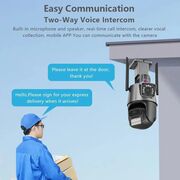 Camera de supraveghere dubla IP Wi-Fi IP66 Waterproof, AI Tracking, Light Alarm, Color Night, 2-Way Talk, 24/7 Record, Rotativa Pan/Tilt, 6MP, Zoom 4X, Ultra-Wide, Picture in Picture, rezolutie 4K, Conectare Telefone Wireless, 2 Antene,exterior/ interior