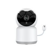 Baby Monitor Wireless FHD Multi-user, monitorizare video - audio bebelusi bidirectional cu monitorizare temperatura, cu aplicatie telefon, IR Night Vision, detectare sunete si miscare, Pan 355° Tilt 80°, 4 cantece de leagan, alb