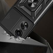 Husa pentru Oppo A60 Ring Armor Kickstand Tough Rugged Cover cu protectie camera, albastru
