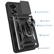 Husa pentru Oppo A60 Ring Armor Kickstand Tough Rugged Cover cu protectie camera, verde