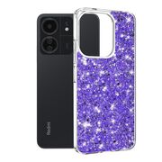 Husa pentru Xiaomi Redmi 13C 4G cu sclipici Liquid Crystal Glitter, mov