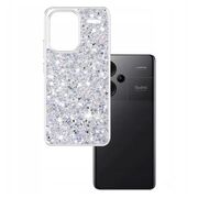Husa pentru  Xiaomi Redmi Note 13 Pro+ Plus 5G cu sclipici Liquid Crystal Glitter, argintiu