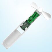 Ventilator 2 in 1 portabil, de mana sau de birou, pliabil, functie de acumulator extern, reincarcabil 2000 mAh, 3 viteze, maro