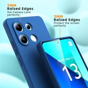 Husa pentru Xiaomi Redmi Note 13 Pro 4G Liquid Silicone, subțire, captusita cu microfibra, anti amprentă, protectie cameră foto, albastru