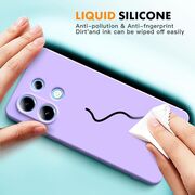 Husa pentru Xiaomi Redmi Note 13 Pro 4G Liquid Silicone, subțire, captusita cu microfibra, anti amprentă, protectie cameră foto, lavanda