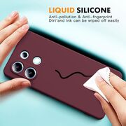 Husa pentru Xiaomi Redmi Note 13 Pro 4G Liquid Silicone, subțire, captusita cu microfibra, anti amprentă, protectie cameră foto, burgundy