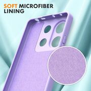 Husa pentru Xiaomi Redmi Note 13 Pro 4G Liquid Silicone, subțire, captusita cu microfibra, anti amprentă, protectie cameră foto, lavanda