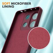 Husa pentru Xiaomi Redmi Note 13 Pro 4G Liquid Silicone, subțire, captusita cu microfibra, anti amprentă, protectie cameră foto, burgundy