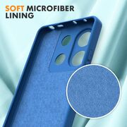 Husa pentru Xiaomi Redmi Note 13 Pro 4G Liquid Silicone, subțire, captusita cu microfibra, anti amprentă, protectie cameră foto, albastru