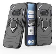 Husa pentru Nothing Phone 2a, 2a Plus Ring Armor Kickstand Tough Rugged Cover, negru