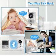 Baby Monitor Wireless, audio si video pentru bebelusi, Ecran 3.2 inch clear view, Functie VOX, bidirectional, push to talk, IR Night Vision, Senzor Temperatura, 8 cantece de leagan