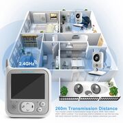 Baby Monitor Wireless, audio si video pentru bebelusi, Ecran 3.2 inch clear view, Functie VOX, bidirectional, push to talk, IR Night Vision, Senzor Temperatura, 8 cantece de leagan