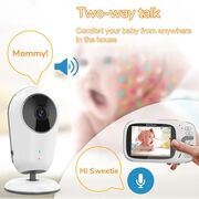 Sistem Monitorizare Video si Audio pentru bebelusi, private connection wireless, comunicare bidirectionala pentru a vorbi cu copilul, ecran 3.2 inch, vedere in intuneric, monitorizare temperatura ambient