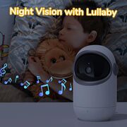 Baby Monitor Wireless, monitorizare bebelusi, ecran 4.3 inch, senzor de temperatura, audio bidirectional, push to talk, cantece de leagan, functie Pan-Tilt, Night Vision, cu acumulator reincarcabil, alb