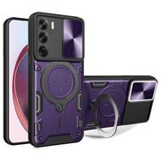 Husa pentru Oppo Reno 12 Pro cu protecție pentru cameră și suport magnetic integrat Ring Shockproof, mov
