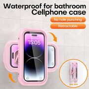 Suport de perete pentru telefon, retractabil Techsuit, alb-auriu