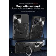 Husa pentru Xiaomi Redmi Note 13 Pro+ 5G cu protecție pentru cameră și suport magnetic integrat Ring Shockproof, albastru