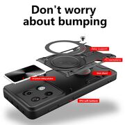 Husa pentru Xiaomi Redmi Note 13 Pro 5G cu protecție pentru cameră și suport magnetic integrat Ring Shockproof, rose gold