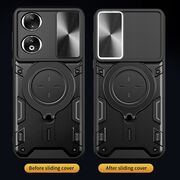 Husa pentru Honor 90 cu protecție pentru cameră și suport magnetic integrat Ring Shockproof, rosu