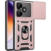 Husa pentru Xiaomi Redmi 13 cu inel Ring Armor Kickstand Tough, protectie camera, rose gold