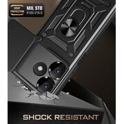 Husa pentru Xiaomi Redmi 13 cu inel Ring Armor Kickstand Tough, protectie camera, verde